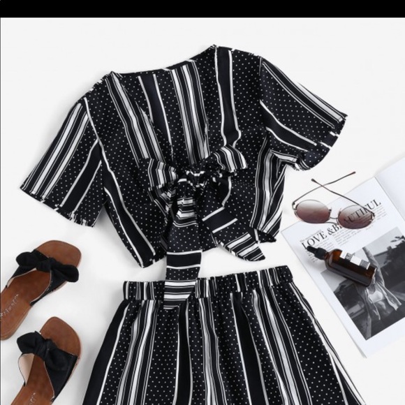 Zaful Pants - 🔥NWT🔥 ZAFUL Polka Dot Polyester Short Set